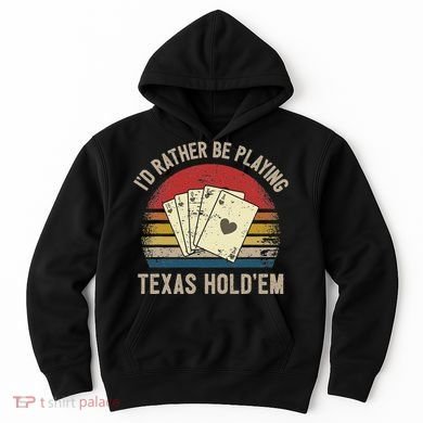 Retro Poker Player Texas HoldEm Poker Game Royal Flush Hoodie