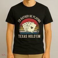 Retro Poker Player Texas HoldEm Poker Game Royal Flush T-Shirt thumb 3