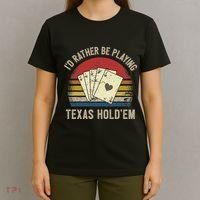 Retro Poker Player Texas HoldEm Poker Game Royal Flush T-Shirt thumb 4