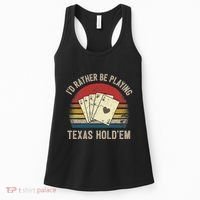 Retro Poker Player Texas HoldEm Poker Game Royal Flush Women's Tank Top thumb 0