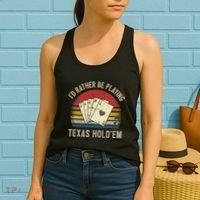Retro Poker Player Texas HoldEm Poker Game Royal Flush Women's Tank Top thumb 2