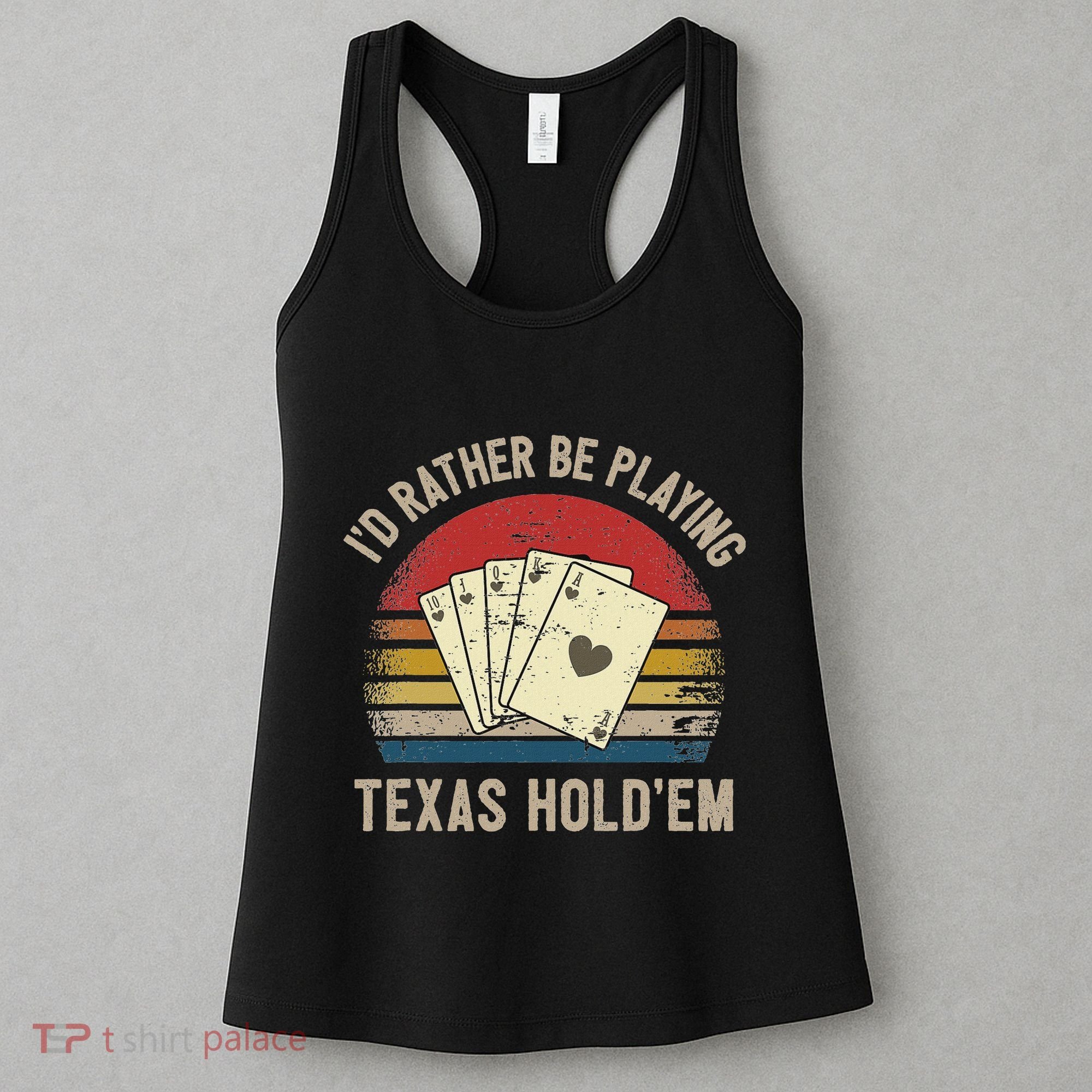 Retro Poker Player Texas HoldEm Poker Game Royal Flush Women's Tank Top