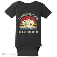 Retro Poker Player Texas HoldEm Poker Game Royal Flush Baby Bodysuit thumb 0
