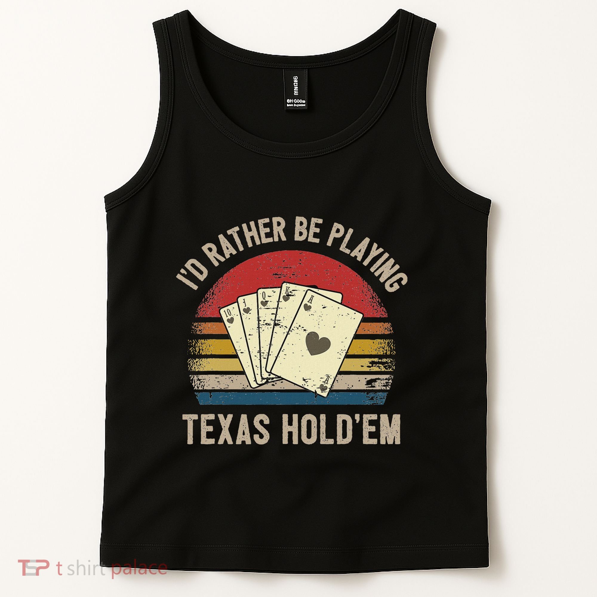 Retro Poker Player Texas HoldEm Poker Game Royal Flush Tank Top