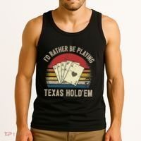 Retro Poker Player Texas HoldEm Poker Game Royal Flush Tank Top thumb 3
