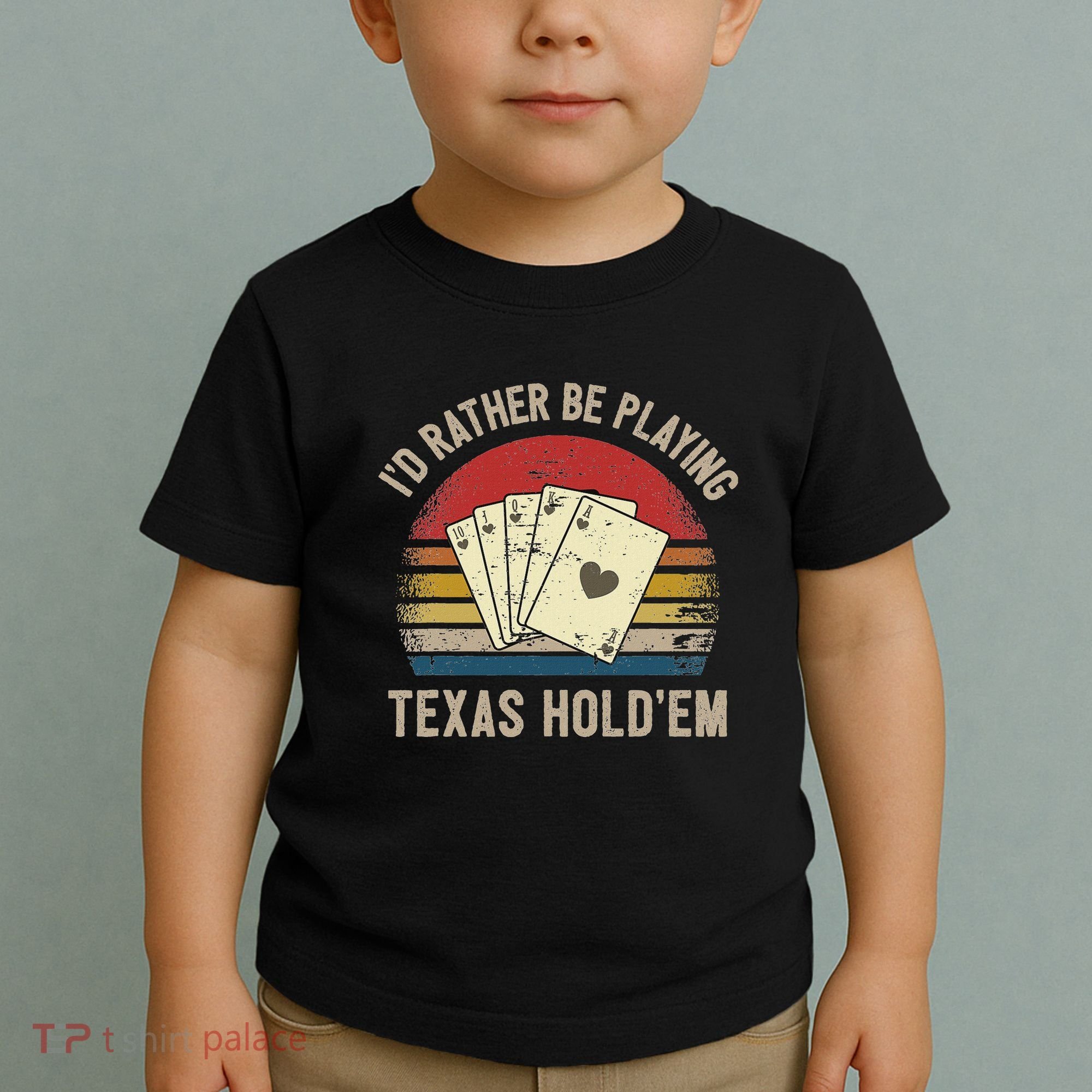 Retro Poker Player Texas HoldEm Poker Game Royal Flush Toddler T-Shirt