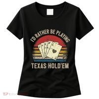 Retro Poker Player Texas HoldEm Poker Game Royal Flush Women's T-Shirt thumb 0