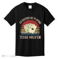 Retro Poker Player Texas HoldEm Poker Game Royal Flush Kids T-Shirt thumb 0