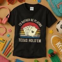 Retro Poker Player Texas HoldEm Poker Game Royal Flush Kids T-Shirt thumb 3