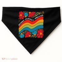 Resist Persist Prevail Funny Liberal Political Boho Floral USA-Made Doggie Bandana thumb 0