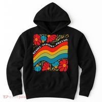 Resist Persist Prevail Funny Liberal Political Boho Floral Hoodie thumb 0