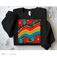 Resist Persist Prevail Funny Liberal Political Boho Floral Sweatshirt thumb 2
