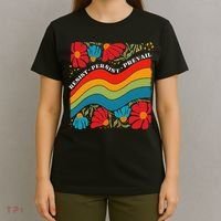 Resist Persist Prevail Funny Liberal Political Boho Floral T-Shirt thumb 4