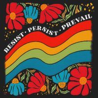 Resist Persist Prevail Funny Liberal Political Boho Floral Beanie thumb 2