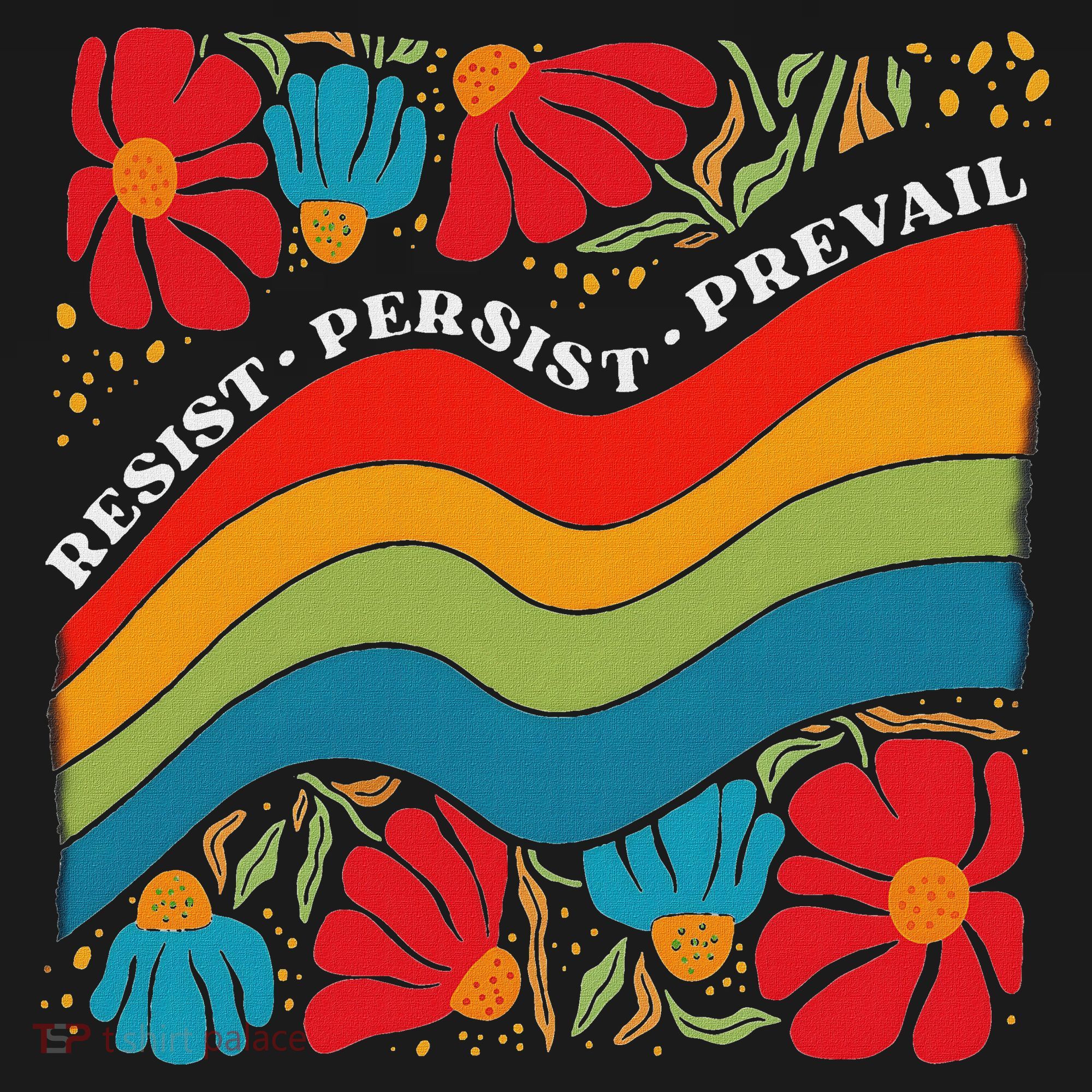 Resist Persist Prevail Funny Liberal Political Boho Floral Women's Hoodie