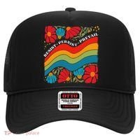 Resist Persist Prevail Funny Liberal Political Boho Floral Hat thumb 0