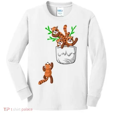 Red Panda Kids Long Sleeve Shirt