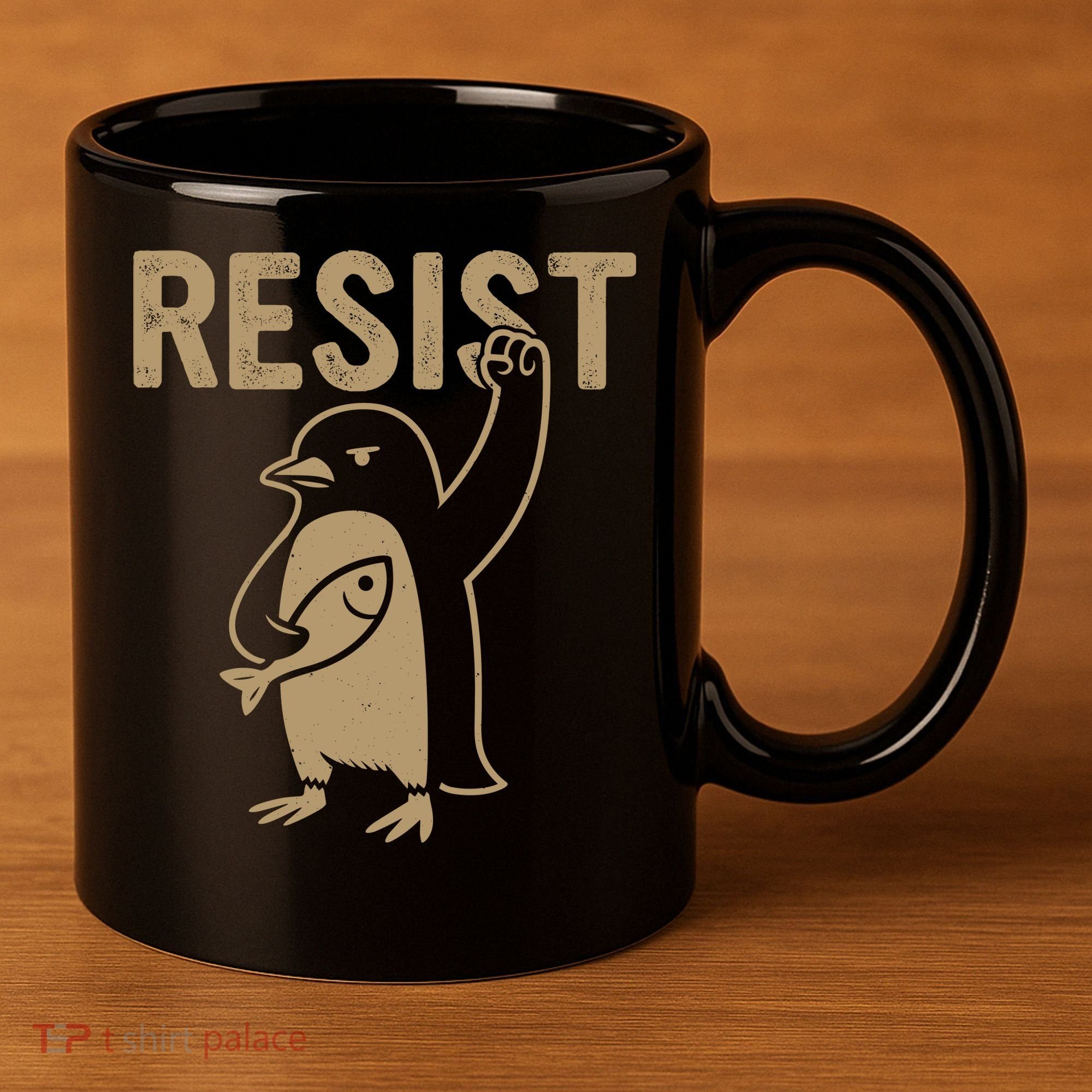 Resist Penguin 11oz C Handle Ceramic Mug