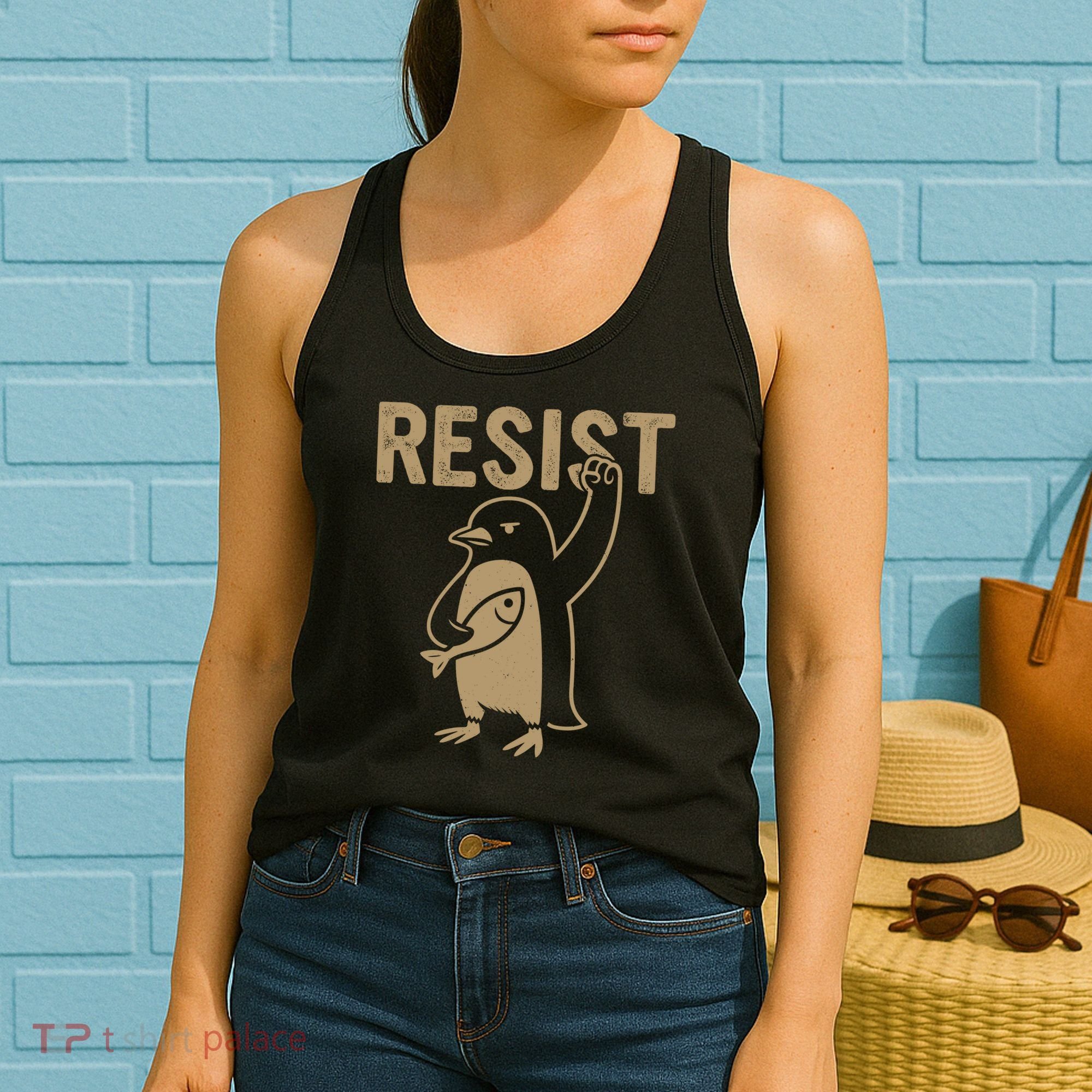Resist Penguin Women's Tank Top