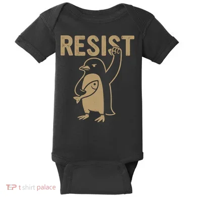 Resist Penguin Baby Bodysuit