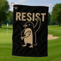 Resist Penguin Golf Towel thumb 1