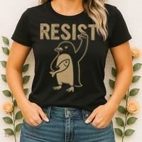 Resist Penguin Women's T-Shirt thumb 2