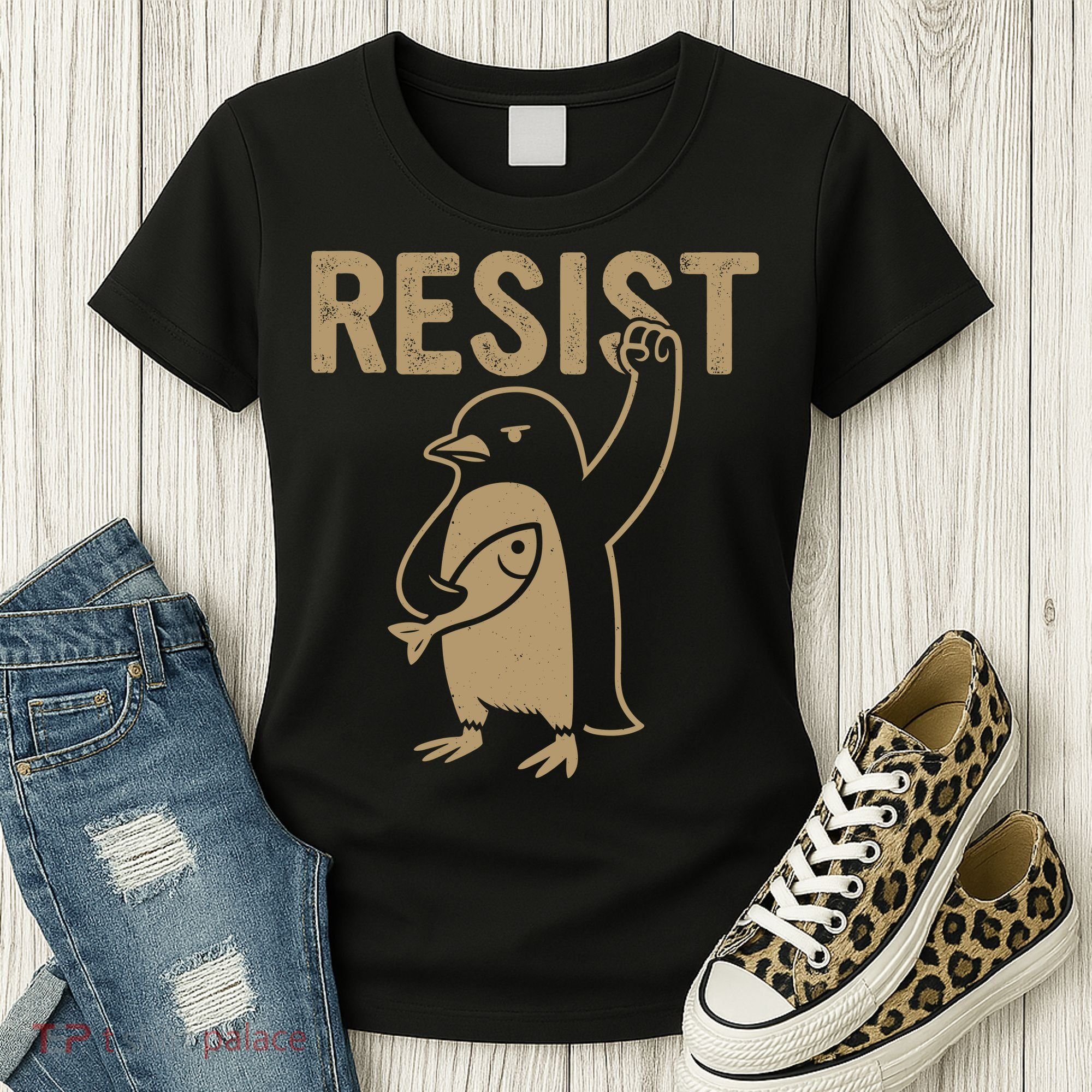 Resist Penguin Women's T-Shirt