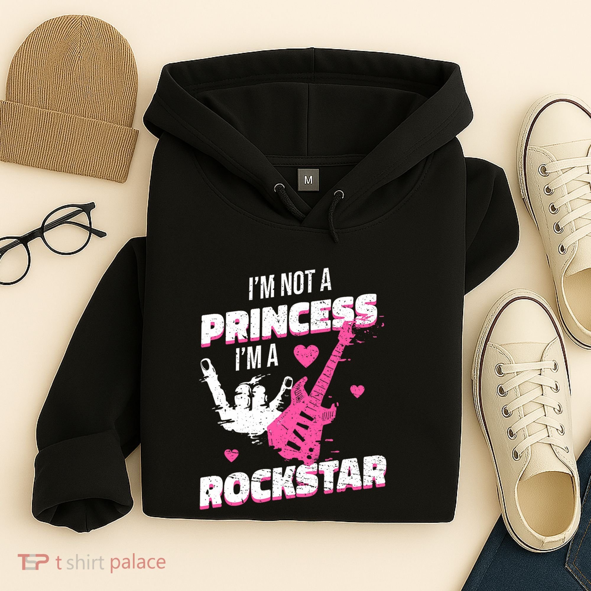 Rockstar Princess Roll Im Not A Princess Im A Rockstar Hoodie