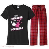 Rockstar Princess Roll Im Not A Princess Im A Rockstar Women's Flannel Pajama Set thumb 0