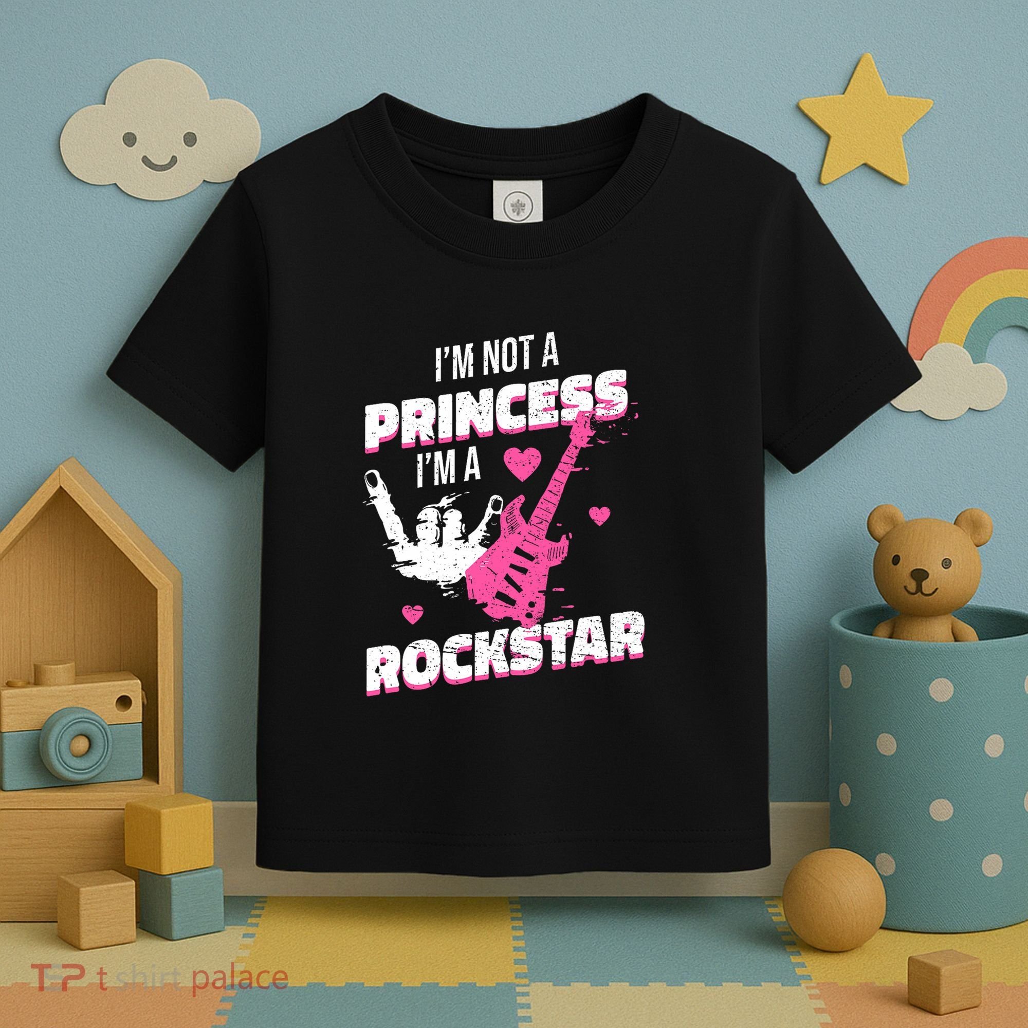 Rockstar Princess Roll Im Not A Princess Im A Rockstar Toddler T-Shirt