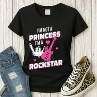 Rockstar Princess Roll Im Not A Princess Im A Rockstar Women's T-Shirt thumb 3