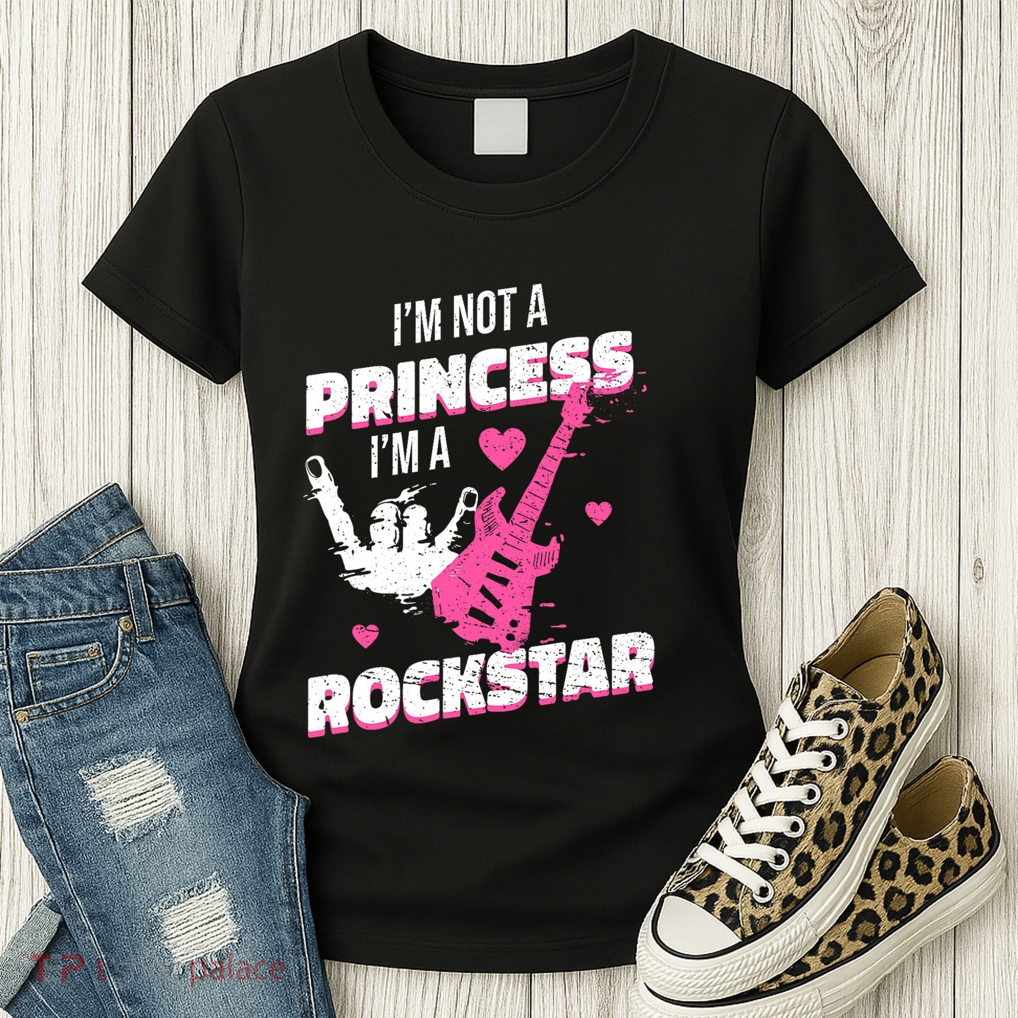 Rockstar Princess Roll Im Not A Princess Im A Rockstar Women's T-Shirt