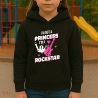 Rockstar Princess Roll Im Not A Princess Im A Rockstar Kids Hoodie thumb 3