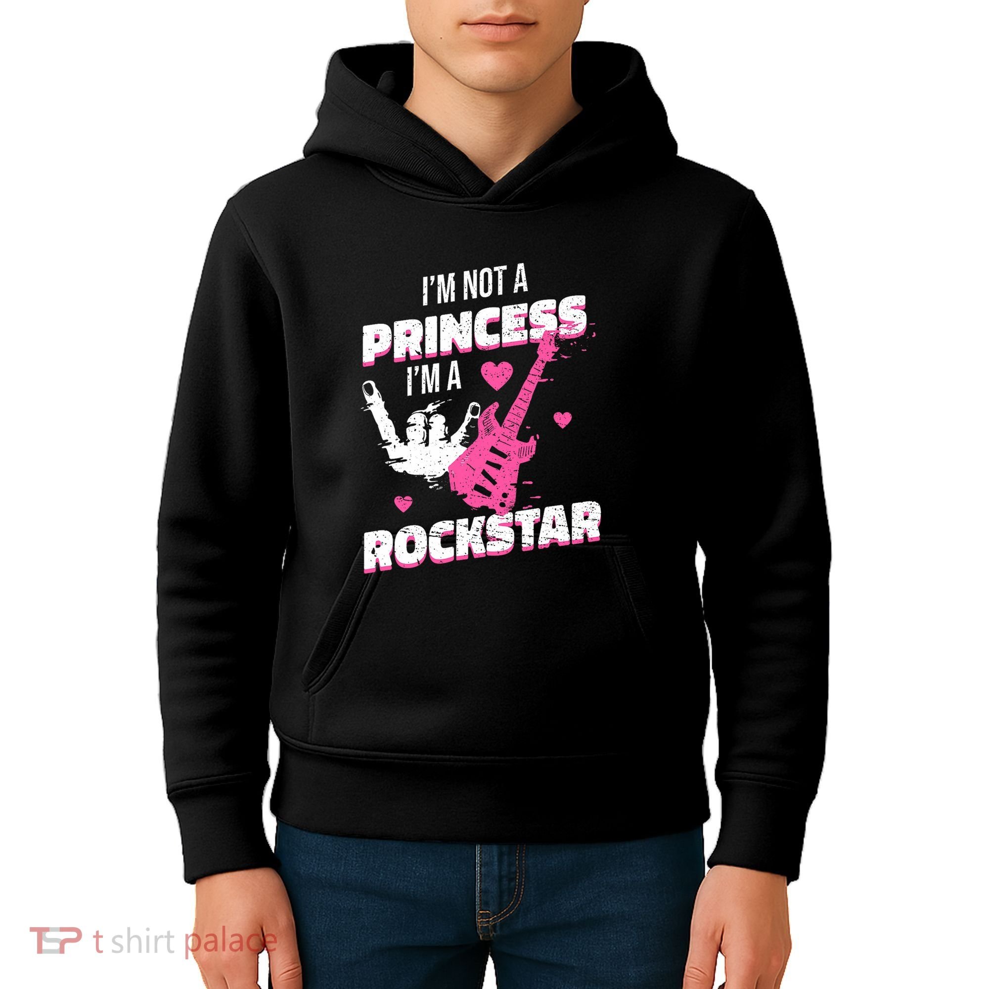 Rockstar Princess Roll Im Not A Princess Im A Rockstar Kids Hoodie