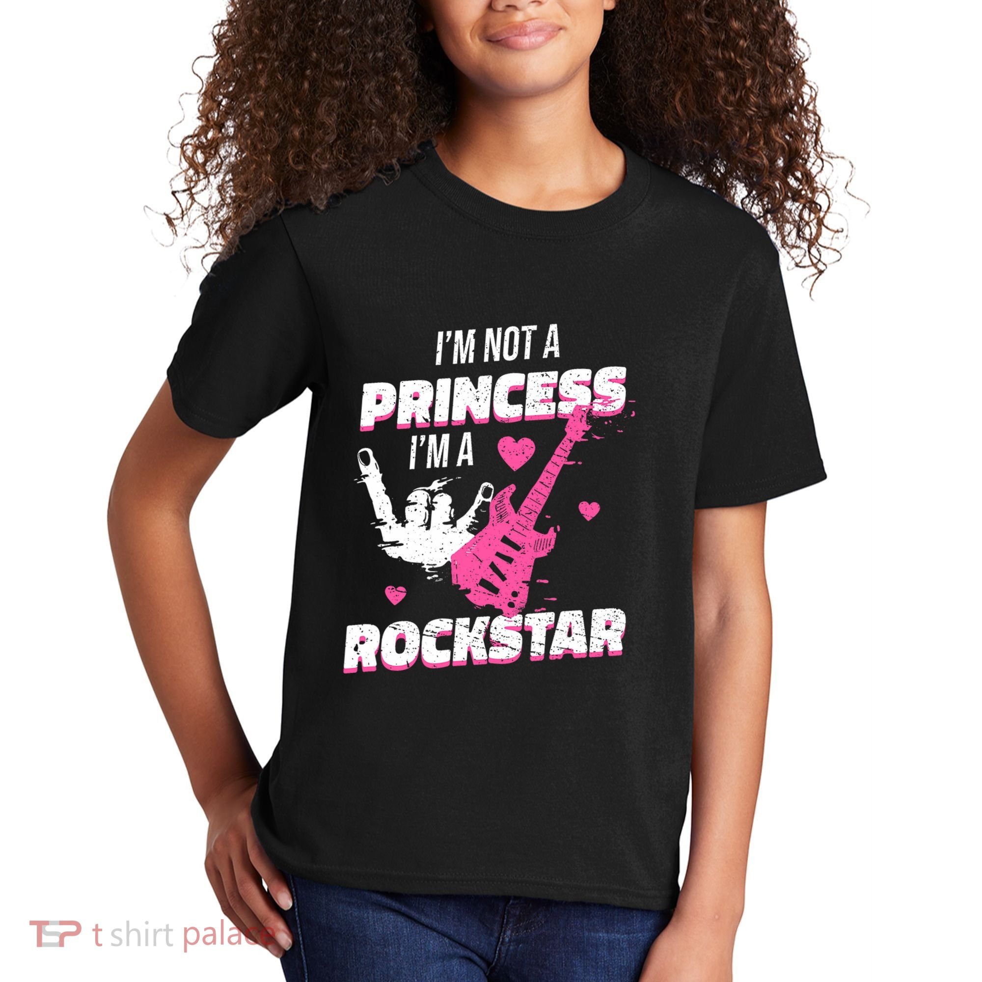 Rockstar Princess Roll Im Not A Princess Im A Rockstar Kids T-Shirt