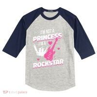 Rockstar Princess Roll Im Not A Princess Im A Rockstar Kids Colorblock Raglan Jersey thumb 0