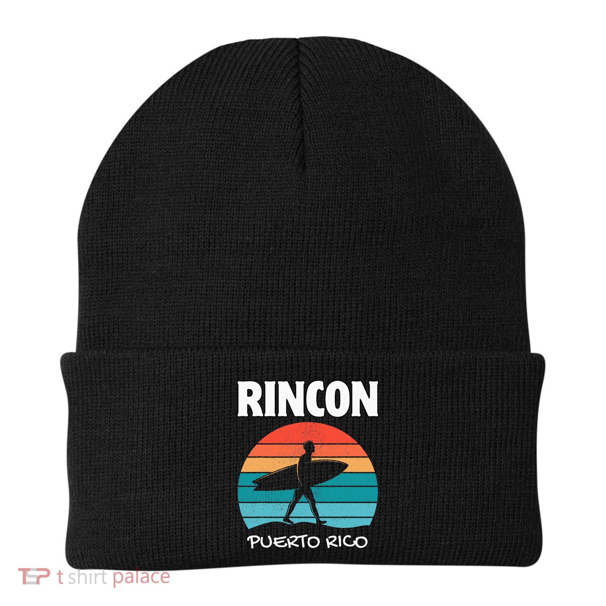 Rincon Puerto Rico Surf Retro Sunset Surfing Travel Beanie