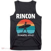 Rincon Puerto Rico Surf Retro Sunset Surfing Travel Tank Top thumb 0