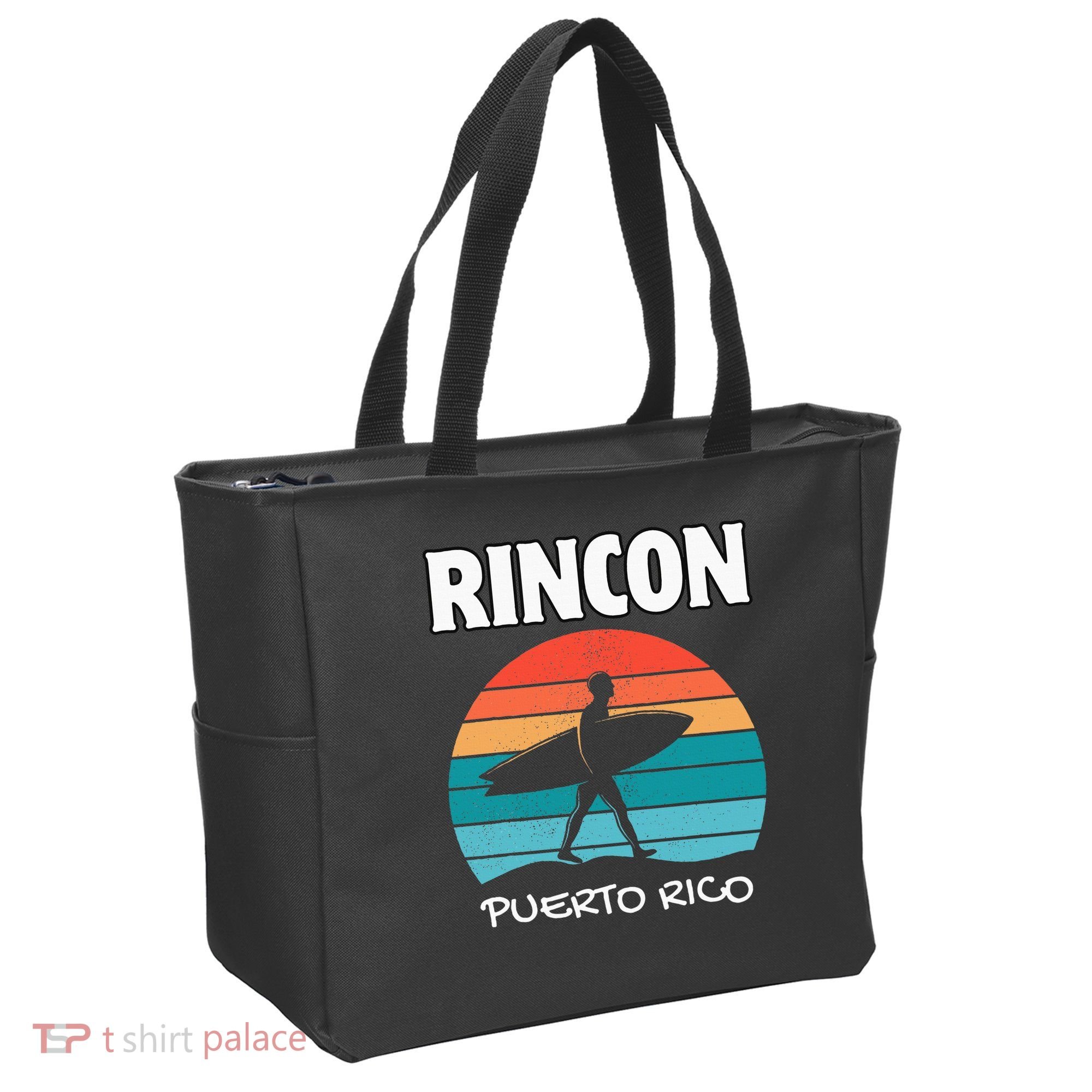 Rincon Puerto Rico Surf Retro Sunset Surfing Travel Tote Bag