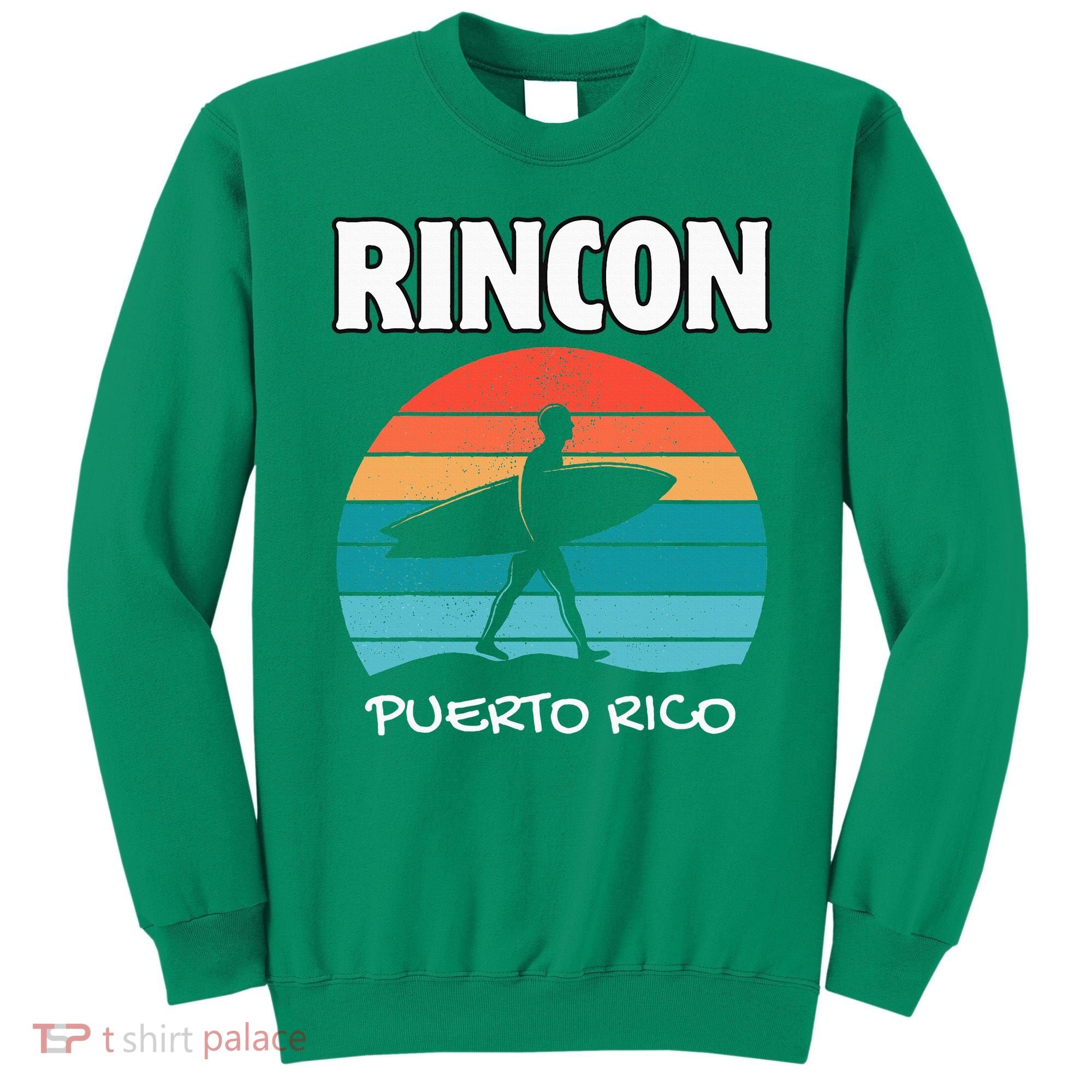 Rincon Puerto Rico Surf Retro Sunset Surfing Travel Sweatshirt