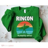 Rincon Puerto Rico Surf Retro Sunset Surfing Travel Sweatshirt thumb 2