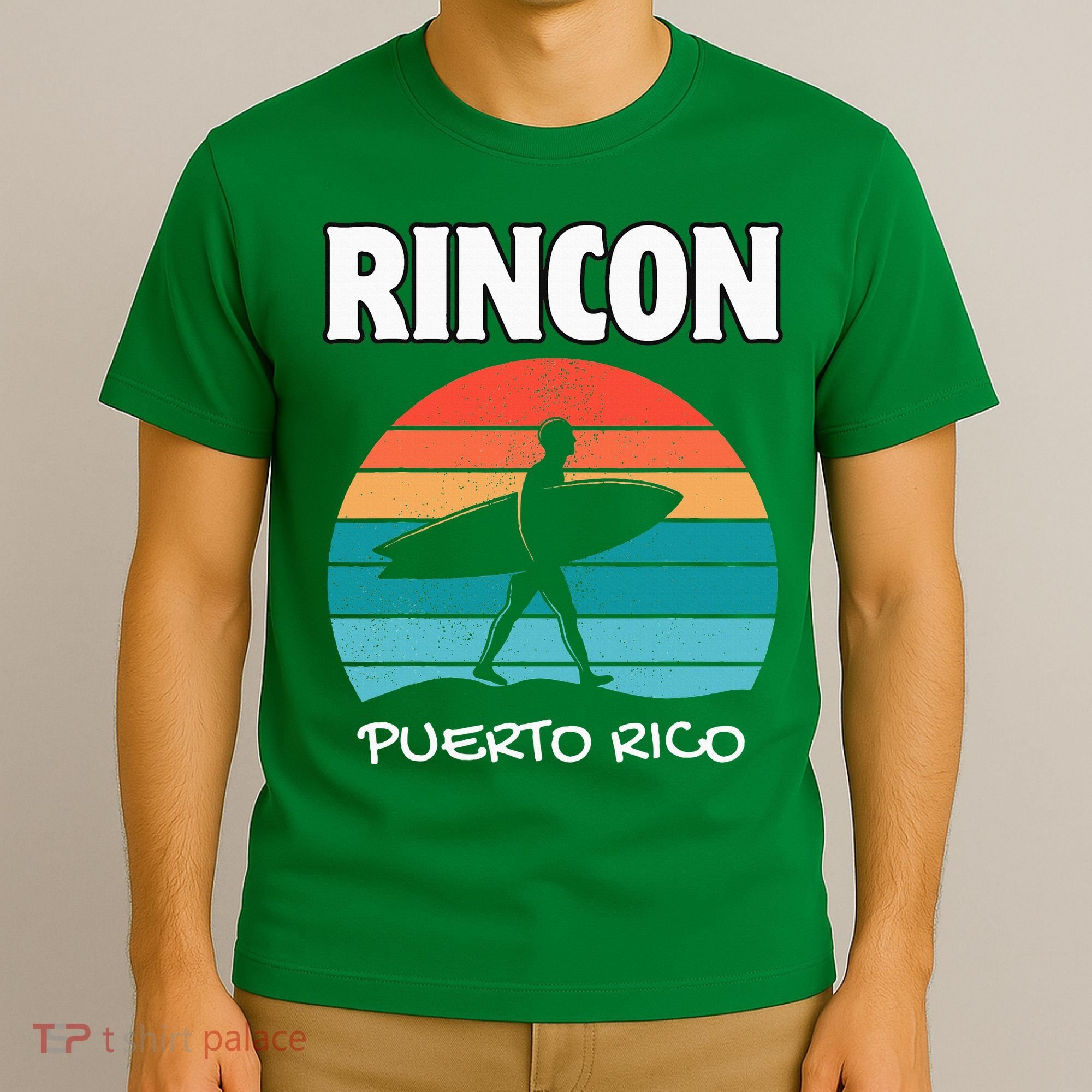 Rincon Puerto Rico Surf Retro Sunset Surfing Travel T-Shirt