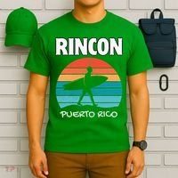 Rincon Puerto Rico Surf Retro Sunset Surfing Travel T-Shirt thumb 6