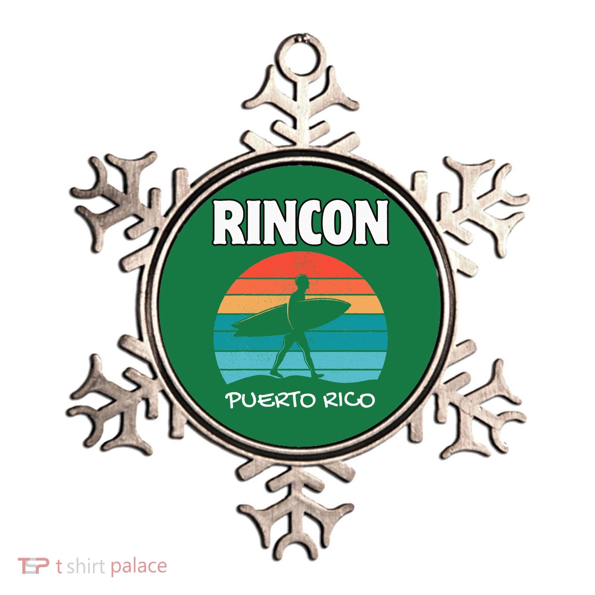 Rincon Puerto Rico Surf Retro Sunset Surfing Travel Ornament