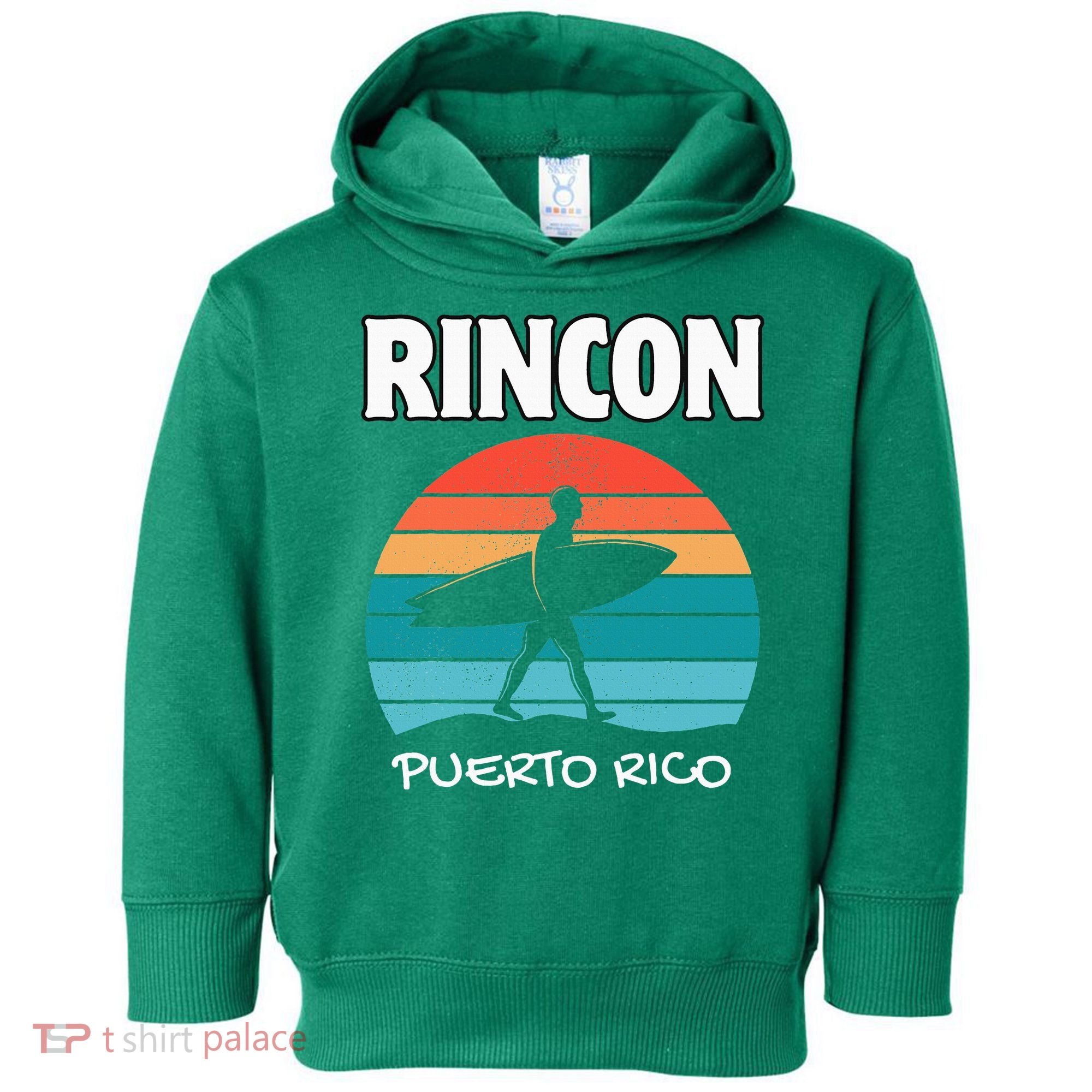 Rincon Puerto Rico Surf Retro Sunset Surfing Travel Toddler Hoodie