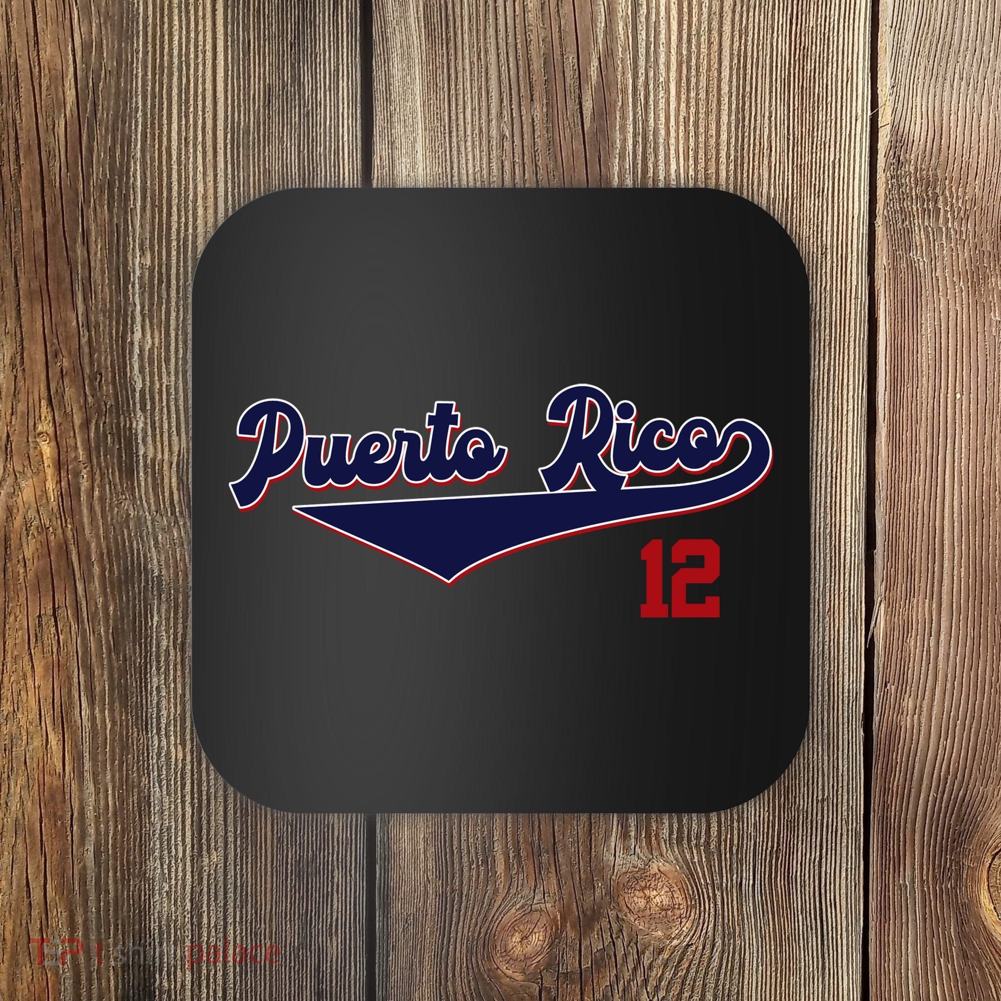 Retro Puerto Rico Beisbol Jersey Boricua Baseball 12 Coaster