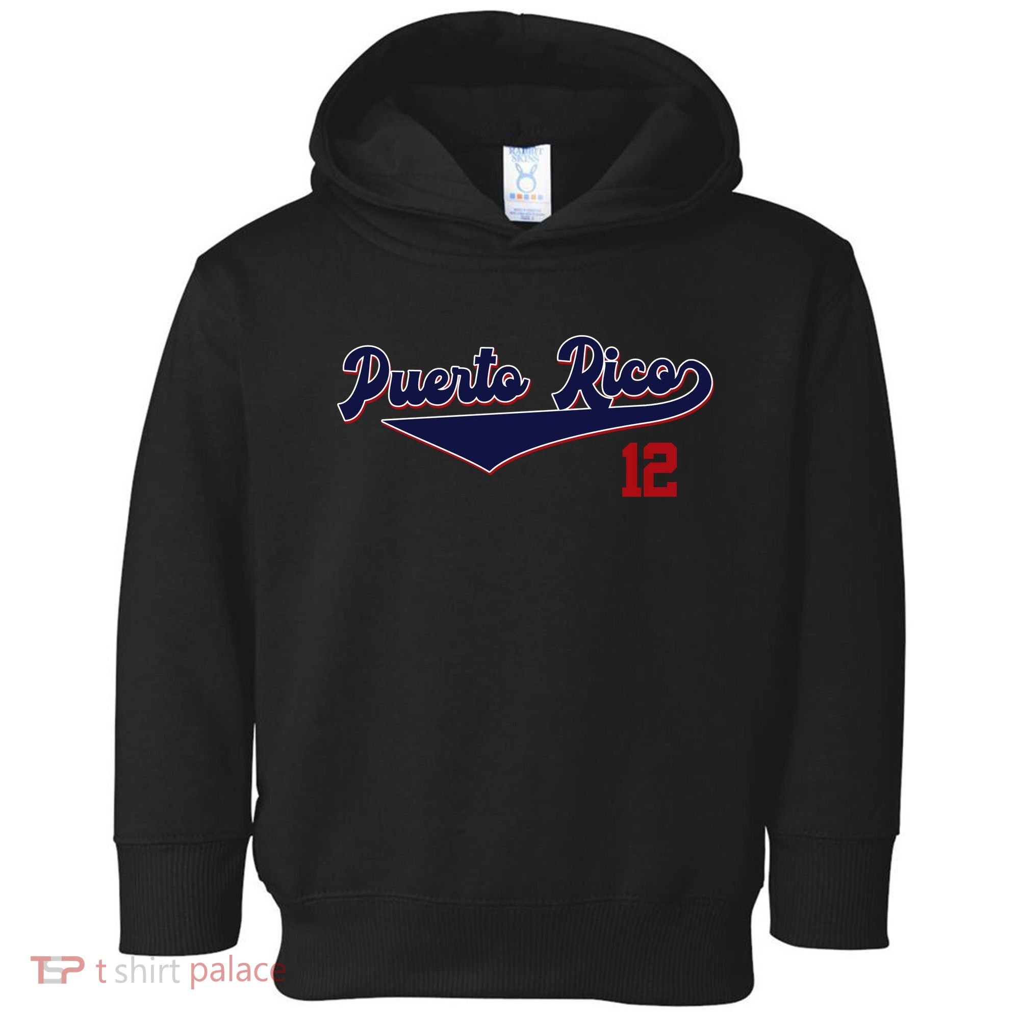 Retro Puerto Rico Beisbol Jersey Boricua Baseball 12 Toddler Hoodie