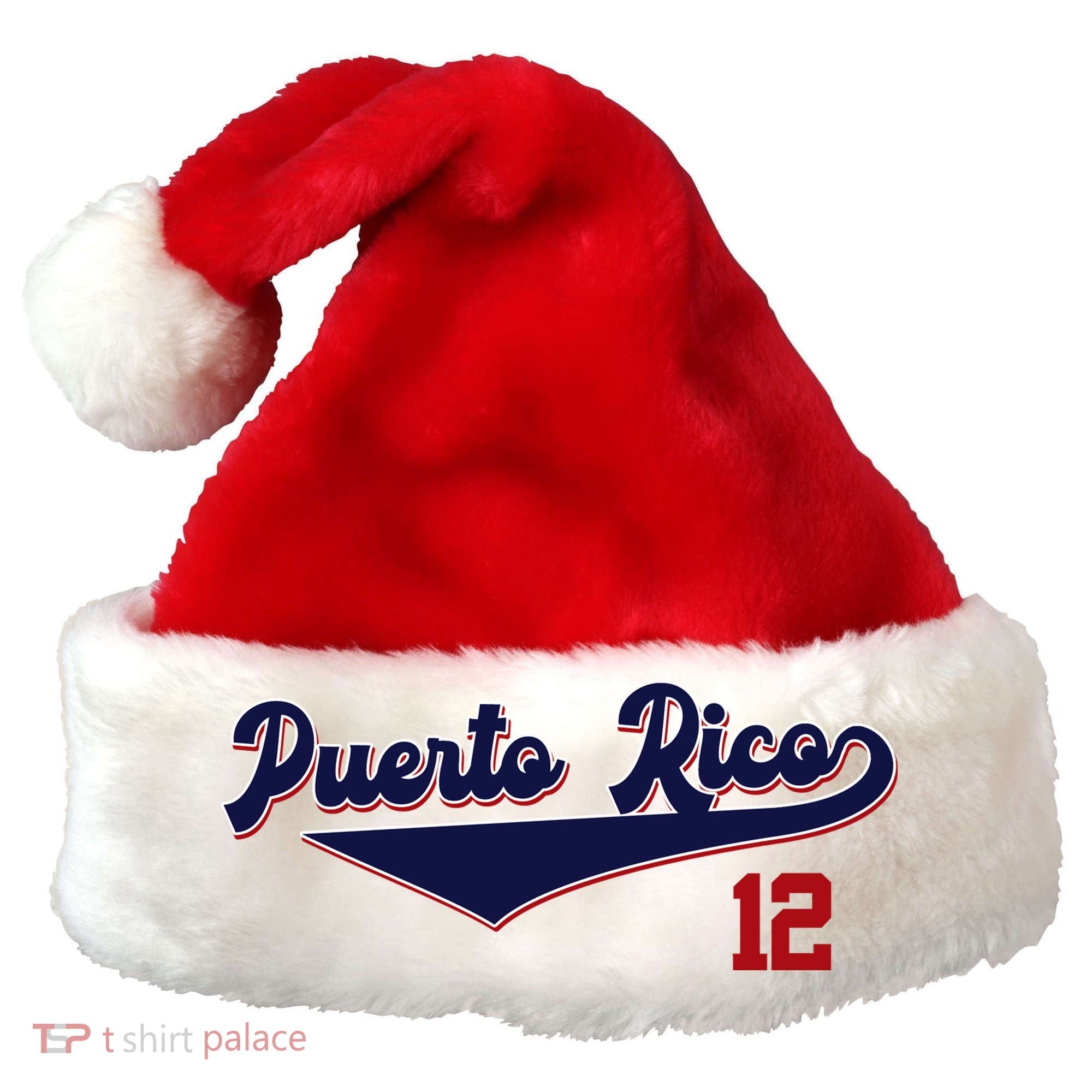 Retro Puerto Rico Beisbol Jersey Boricua Baseball 12 Santa Hat
