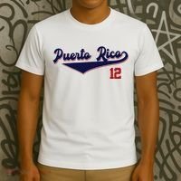 Retro Puerto Rico Beisbol Jersey Boricua Baseball 12 T-Shirt thumb 3