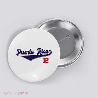 Retro Puerto Rico Beisbol Jersey Boricua Baseball 12 Button
